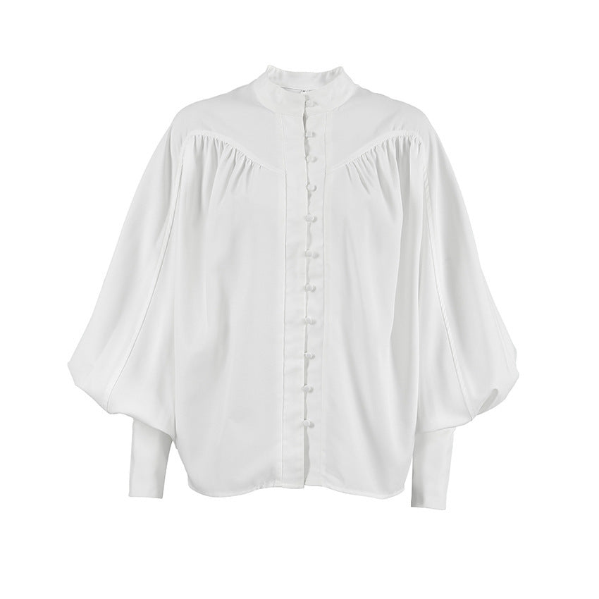 Puff Sleeve Pleated Shirt