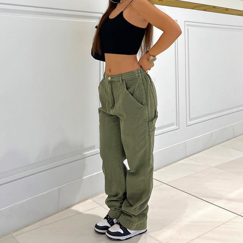 Straight Multi-pocket Trousers