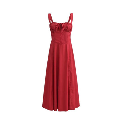 Lace-up Long Sling Midi Skirt Dress