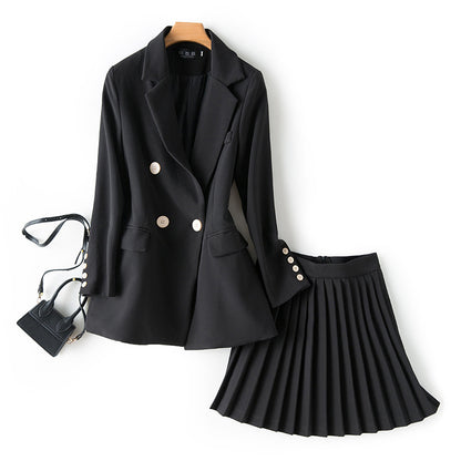 Blazer Pleated Skirt Set