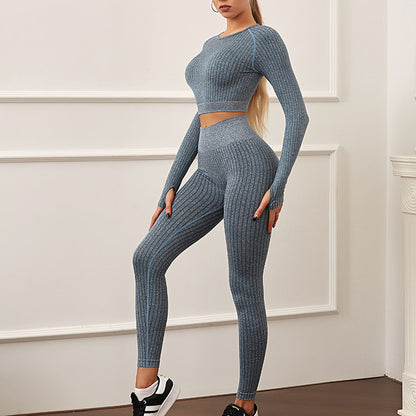 Crop Long Sleeve Top and Leggings Set