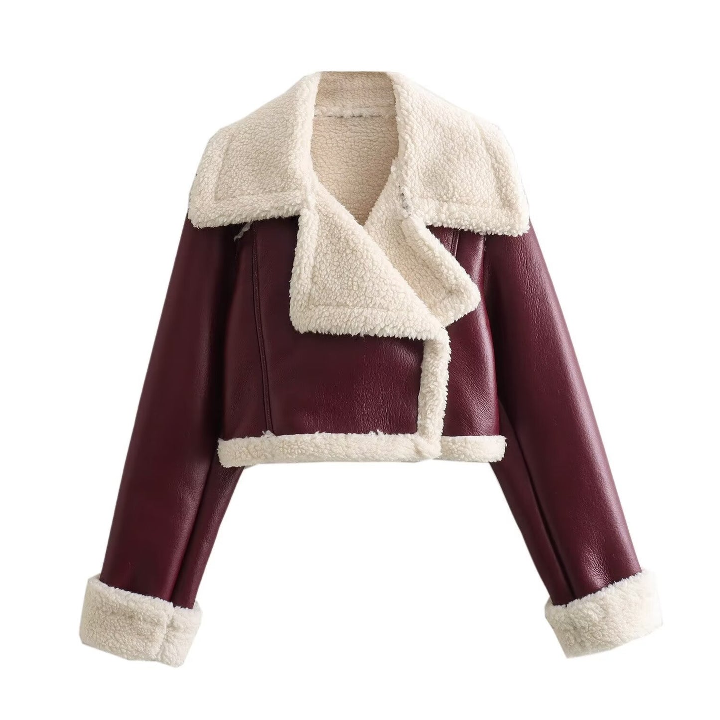 Short Faux Motorcycle  Coat