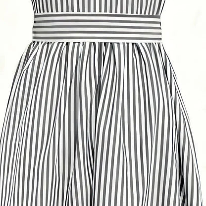 One Shoulder Striped Midi Dress