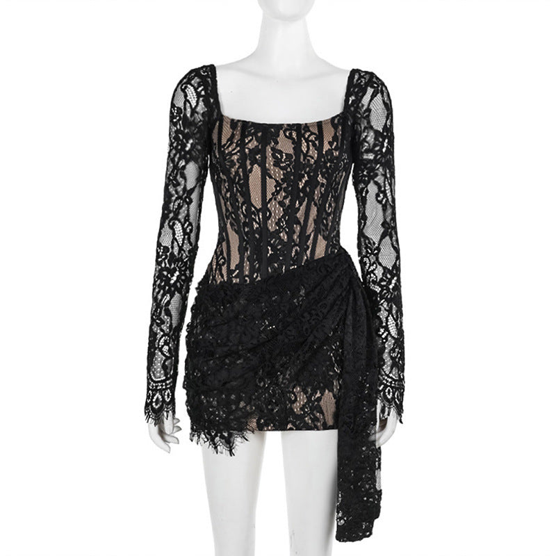 Lace Waist-tight Dress