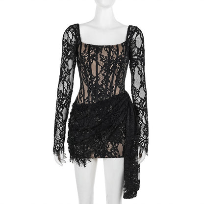 Lace Waist-tight Dress