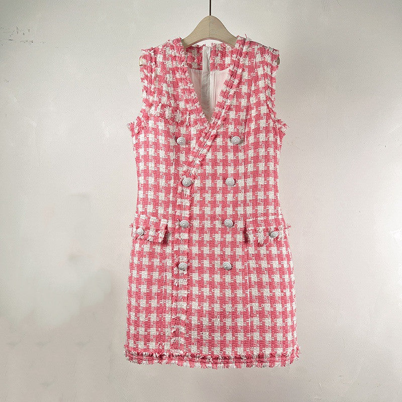 V-neck French Vest Dress