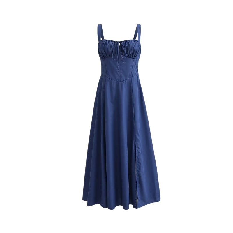 Lace-up Long Sling Midi Skirt Dress