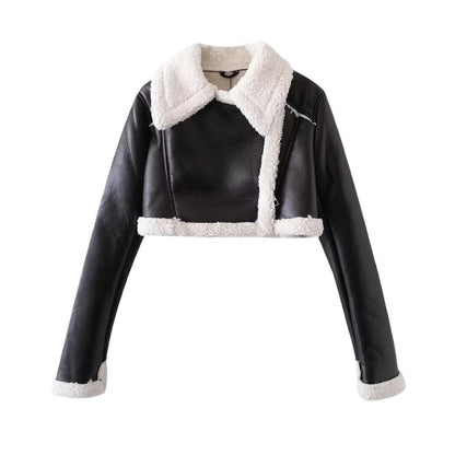 Short Faux Motorcycle  Coat