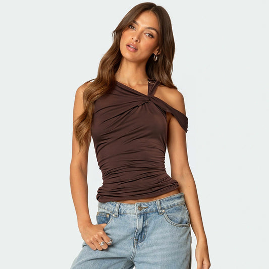 Irregular Front Knot Top