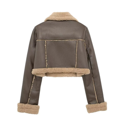 Short Faux Motorcycle  Coat