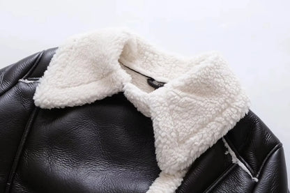 Short Faux Motorcycle  Coat