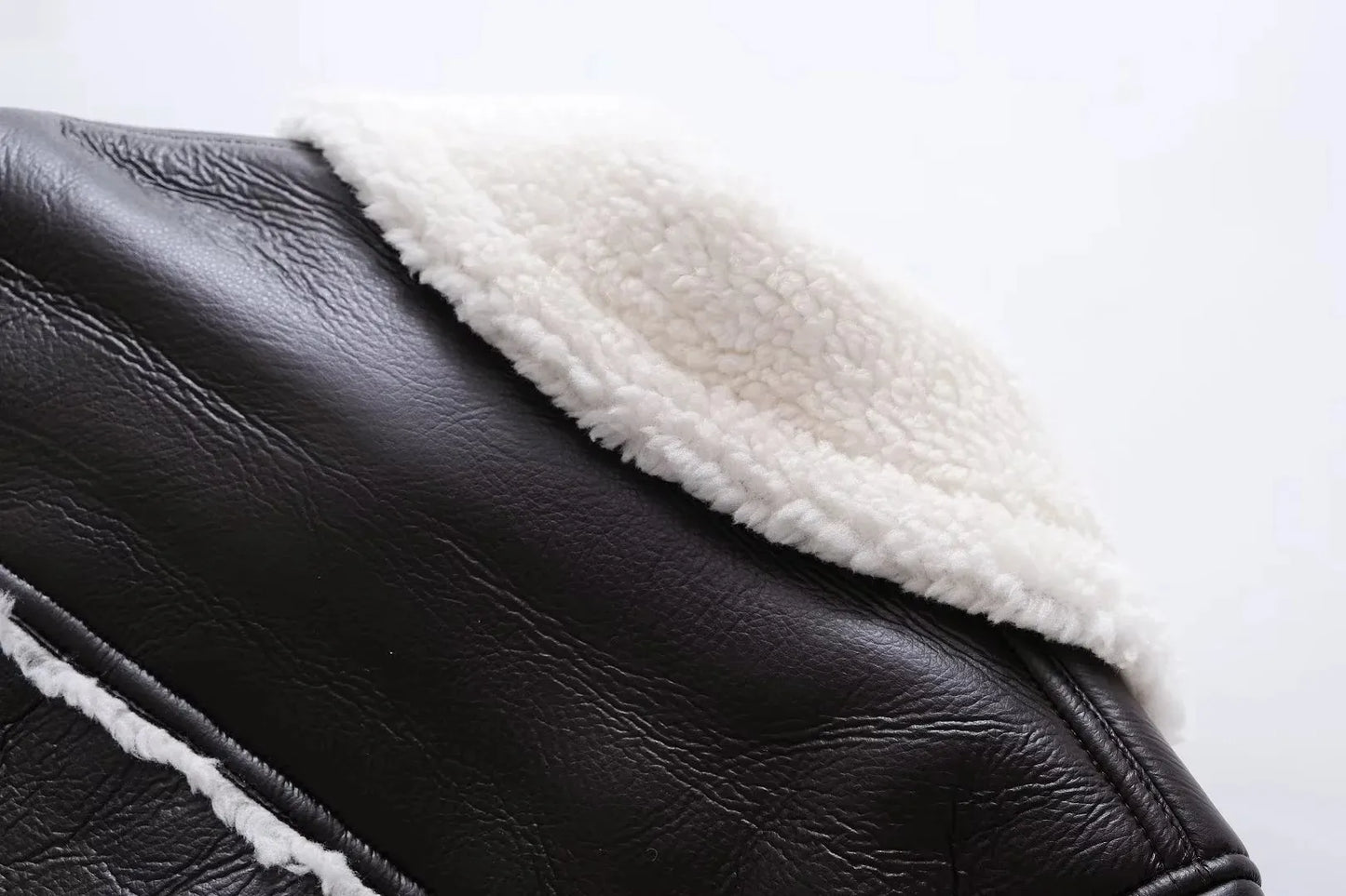 Short Faux Motorcycle  Coat