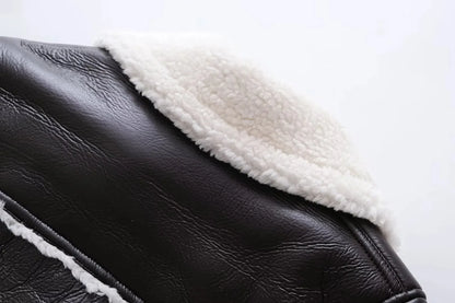 Short Faux Motorcycle  Coat