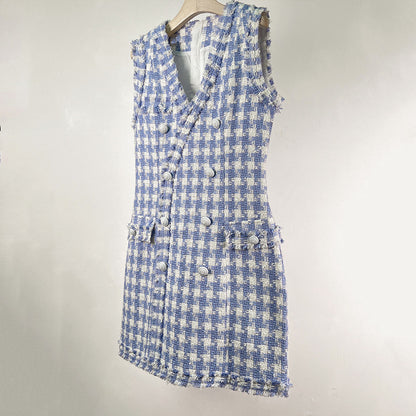 V-neck French Vest Dress