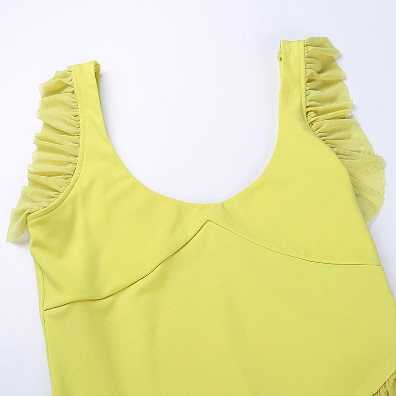 Fluttering Straps V-Neck Dress