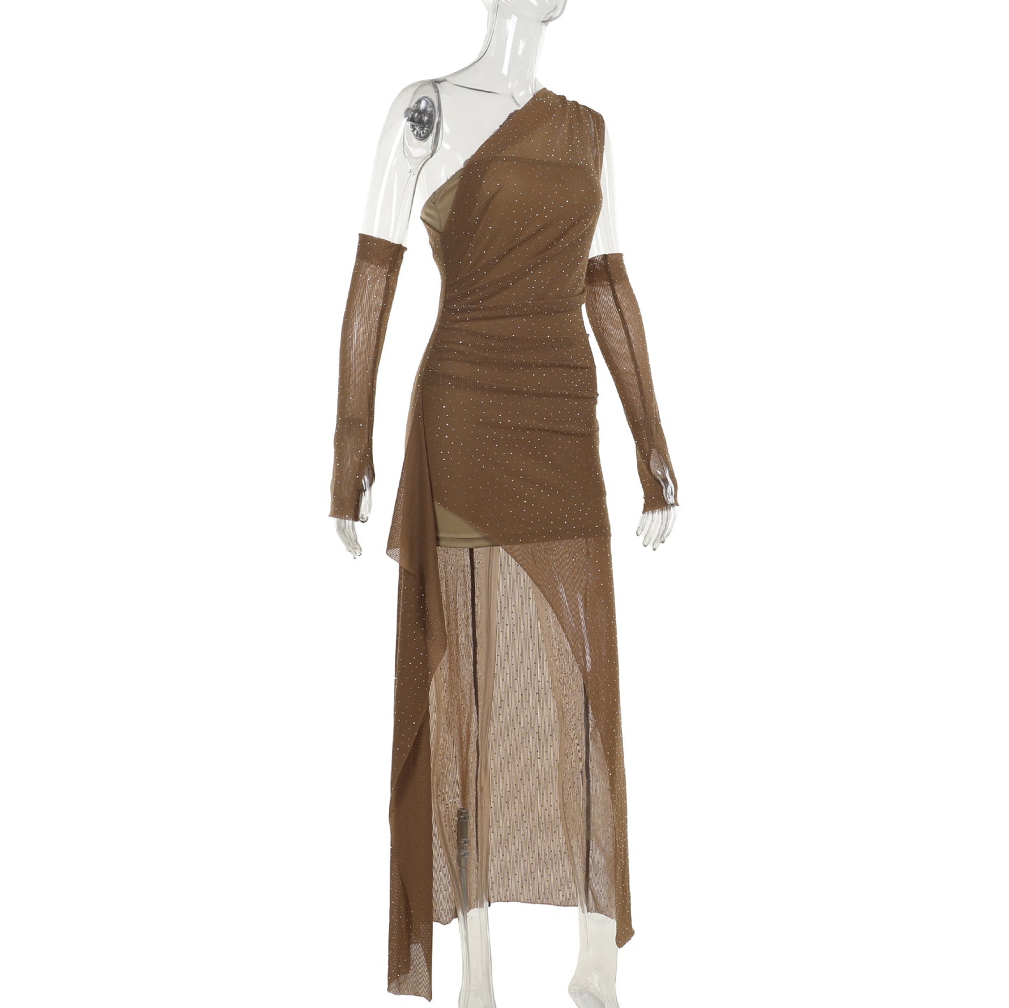 Rhinestone Mesh Dress