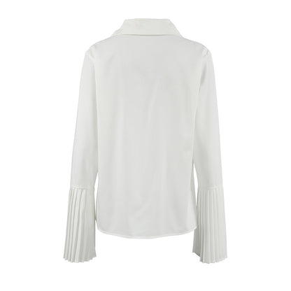 Pleated Sleeve Hollow-out Top