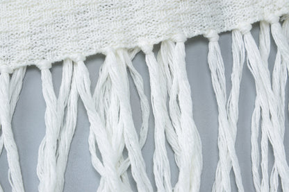 Knitted Tassel Hollow Dress