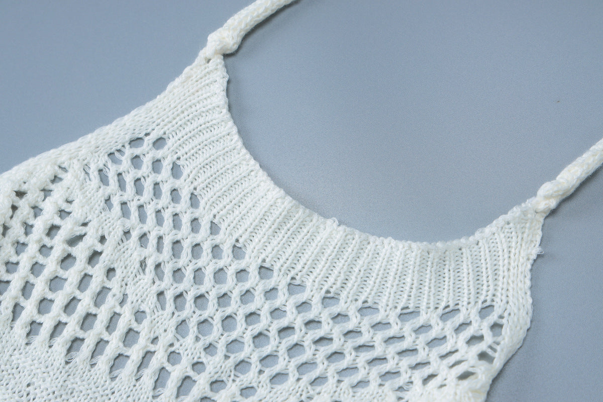 Knitted Tassel Hollow Dress