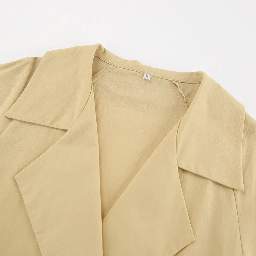 Khaki Tie Up Two-piece
