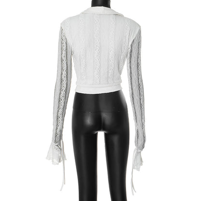 Low Collar Lace Top