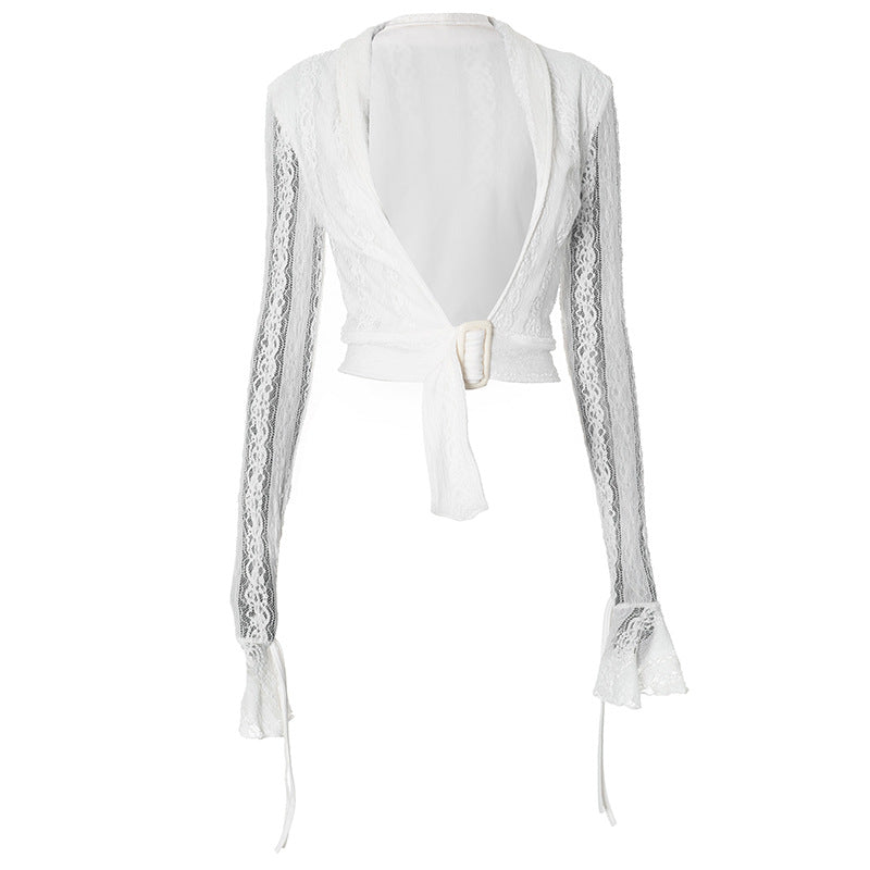 Low Collar Lace Top