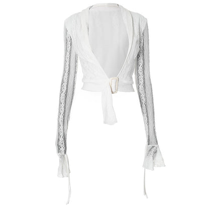 Low Collar Lace Top