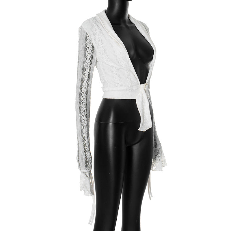 Low Collar Lace Top