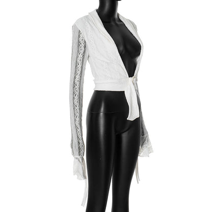 Low Collar Lace Top