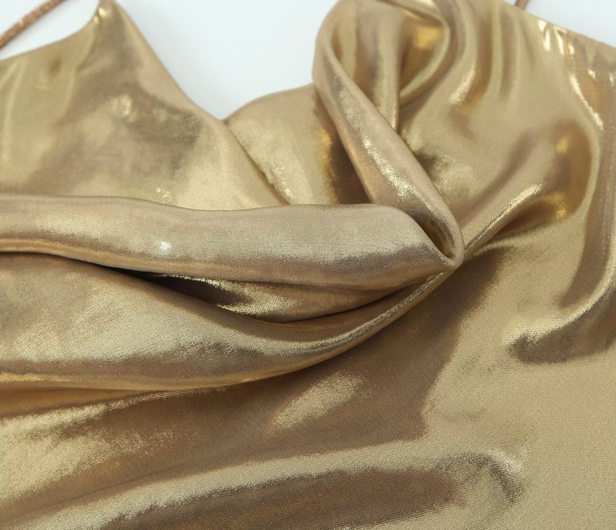 Low Metallic Sling Dress