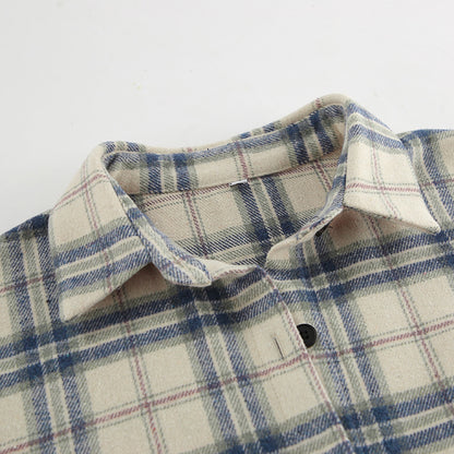 Loose Plaid Long Sleeve Shirt