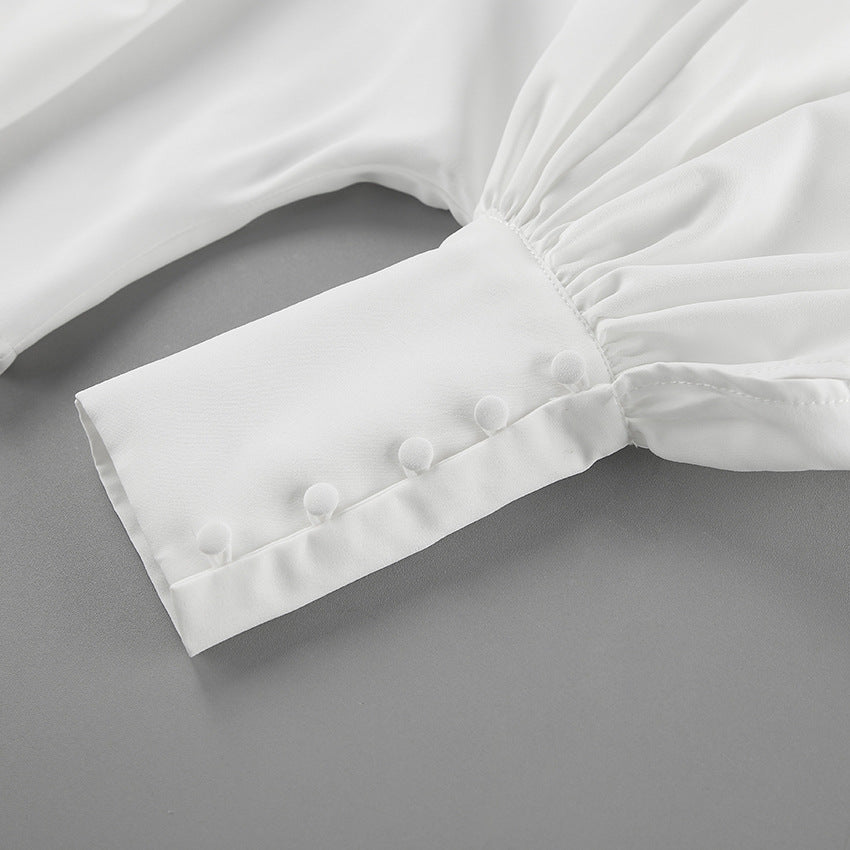 Puff Sleeve Pleated Shirt