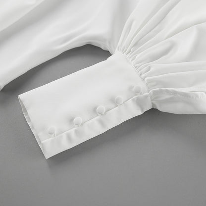 Puff Sleeve Pleated Shirt
