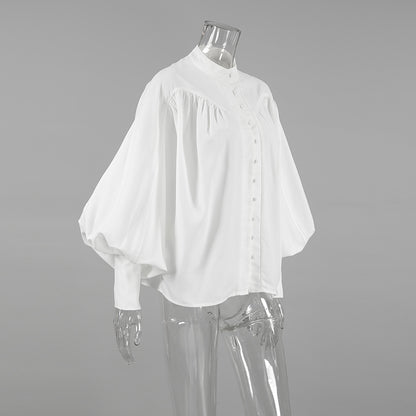 Puff Sleeve Pleated Shirt