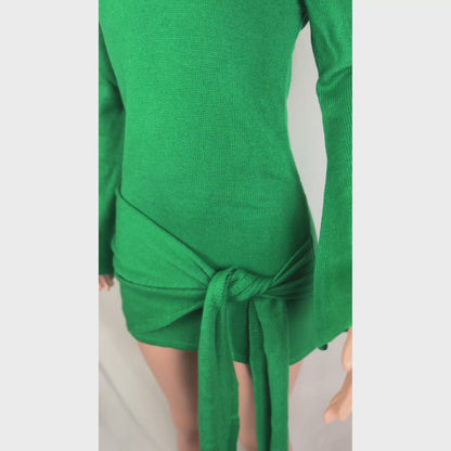 Knitted Off-shoulder Irregular Dress