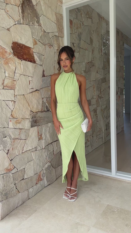 Halter Split Long Backless Dress