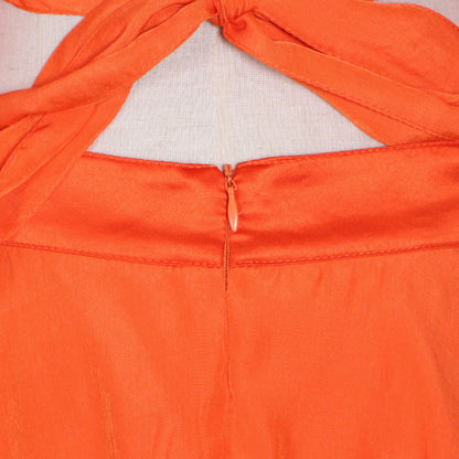 Puff Sleeves Waist Tie Solid Dress