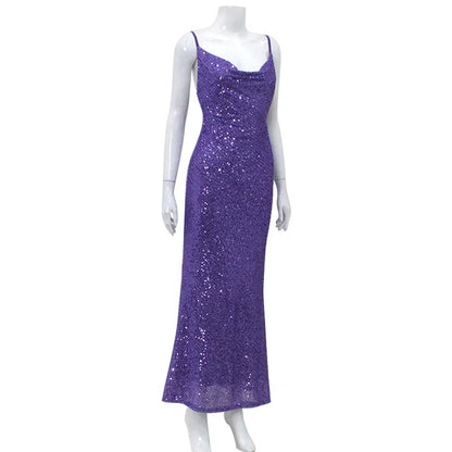 Low Cut Sequined Dress