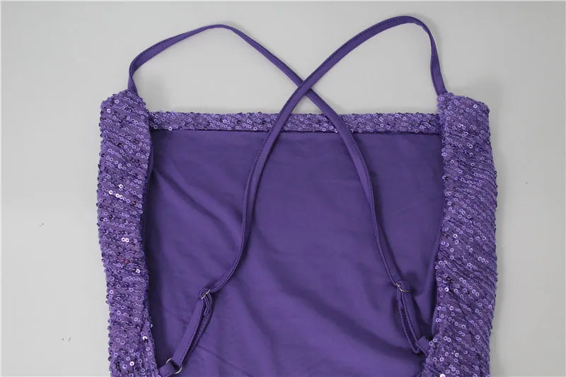 Low Cut Sequined Dress