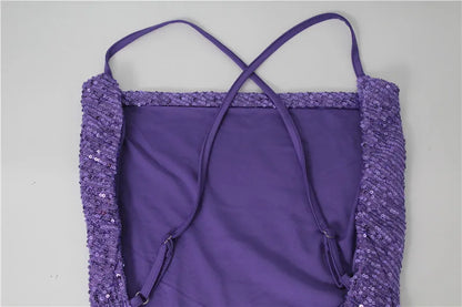 Low Cut Sequined Dress