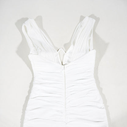 High-grade V-Ruched Dress