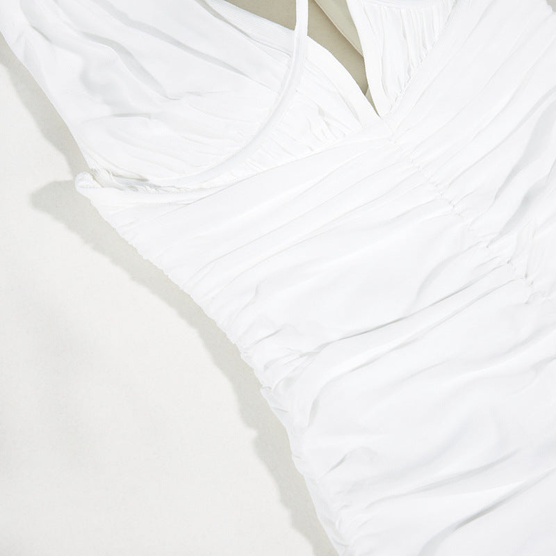 High-grade V-Ruched Dress