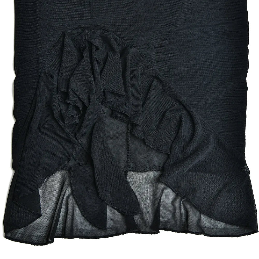 Slim Ruffled Sleeveless Dress