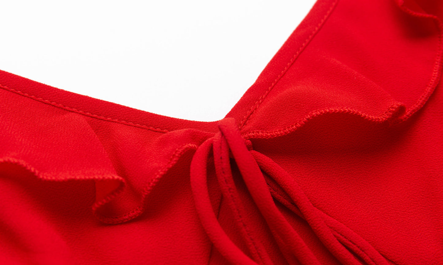 Vintage Ruffled Hip Dress