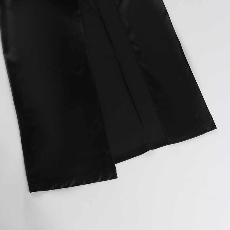 Cross-halterneck Split Long Dress