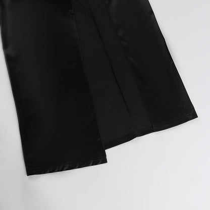Cross-halterneck Split Long Dress