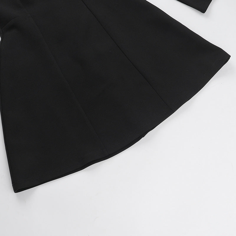 Square Collar Long Sleeve Dress