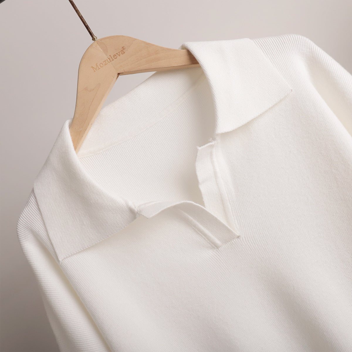 Simple Loose Solid Collar Sweater Set