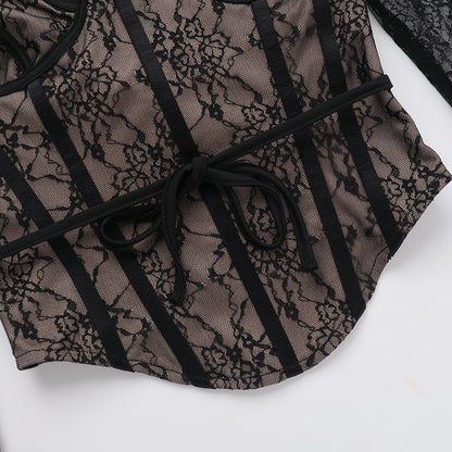 Slim-fit Lace Waist Top