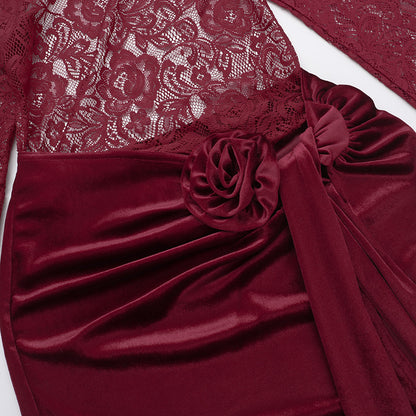 Lace Velvet Dress